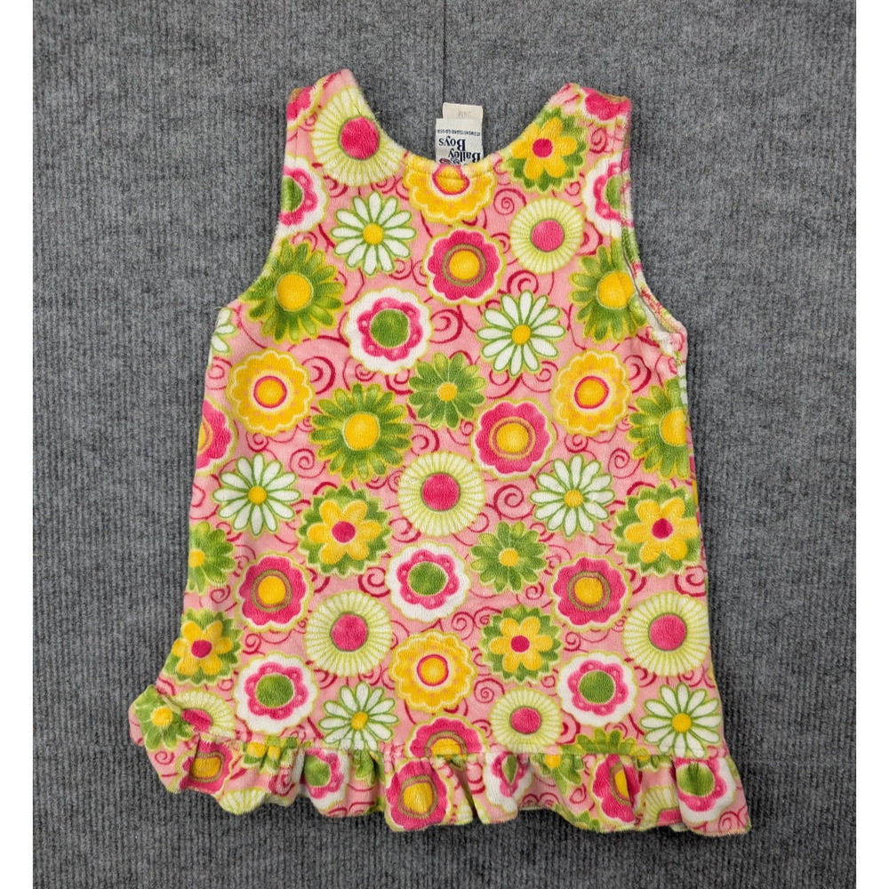 The Bailey Boys Dress Baby Girls 24M Fleece Retro Floral Mod Vintage 70s Soft